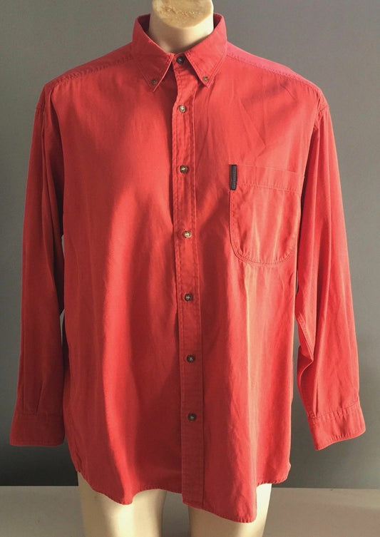 Mens COUNTRY ROAD Shirt Long Sleeve Button Down Collar Russet Orange Size S