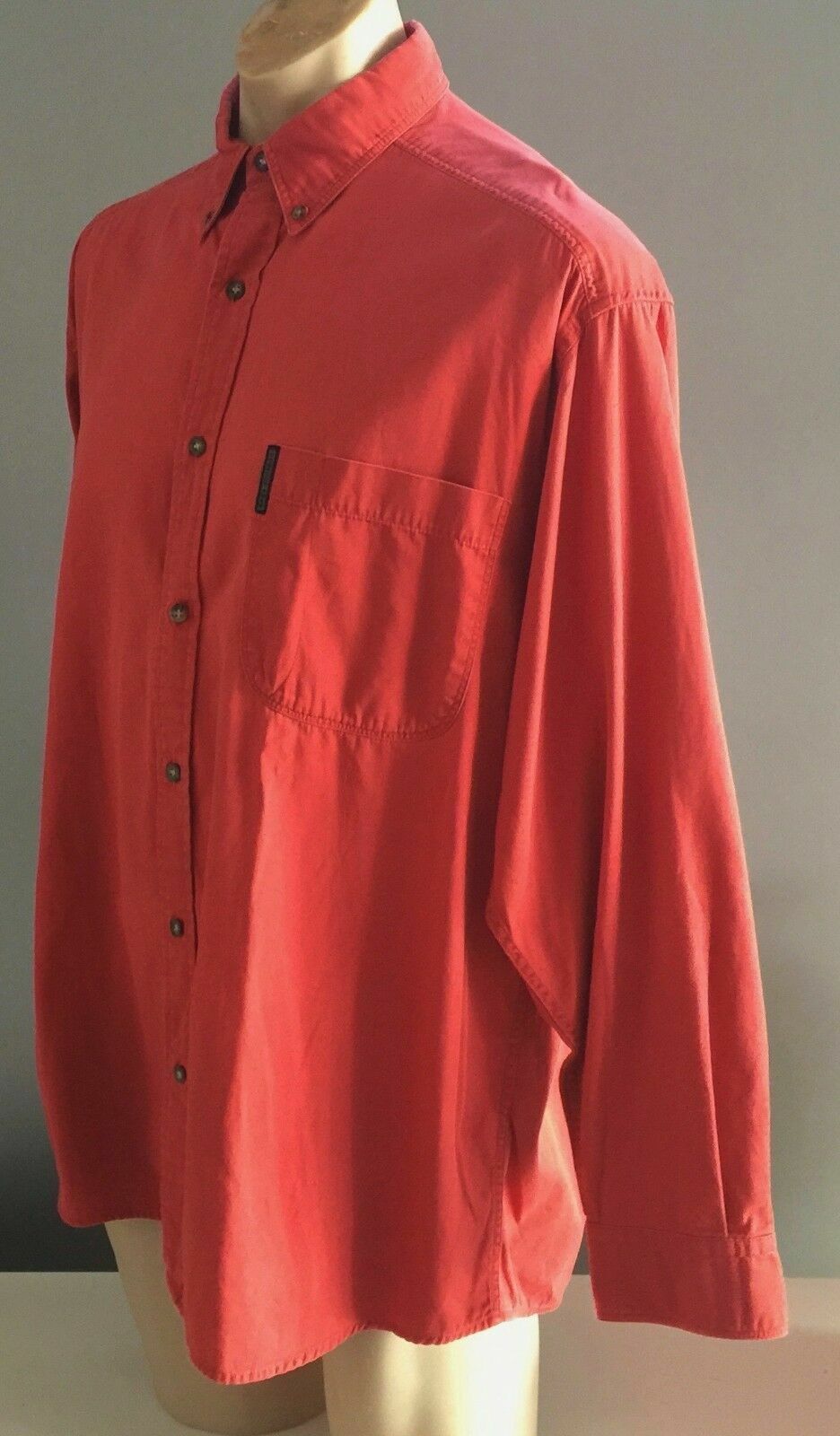 Mens COUNTRY ROAD Shirt Long Sleeve Button Down Collar Russet Orange Size S
