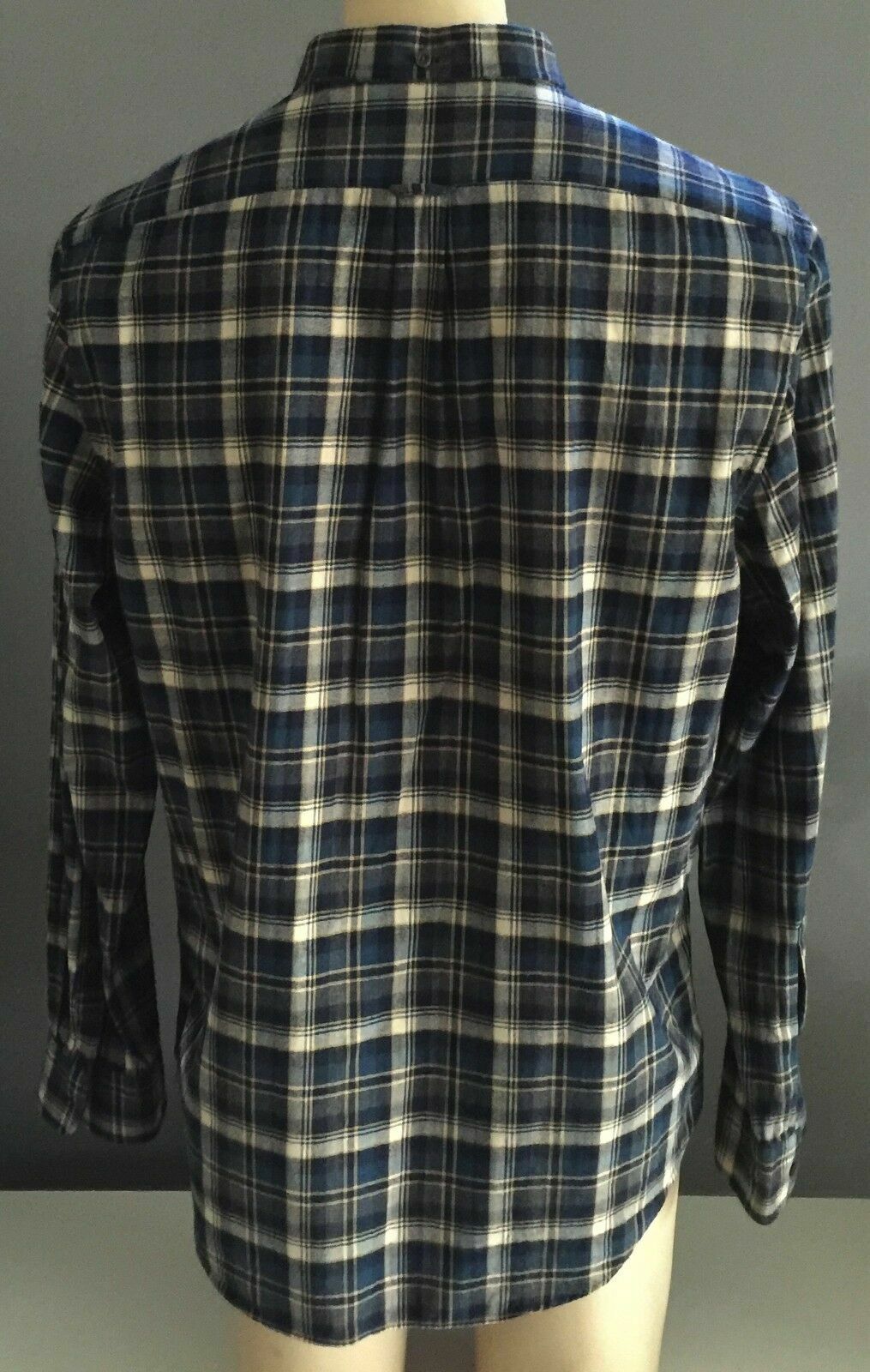 Mens INDUSTRIE Shirt Long Sleeve Blue Green & Beige Plaid Check Size XL NEW