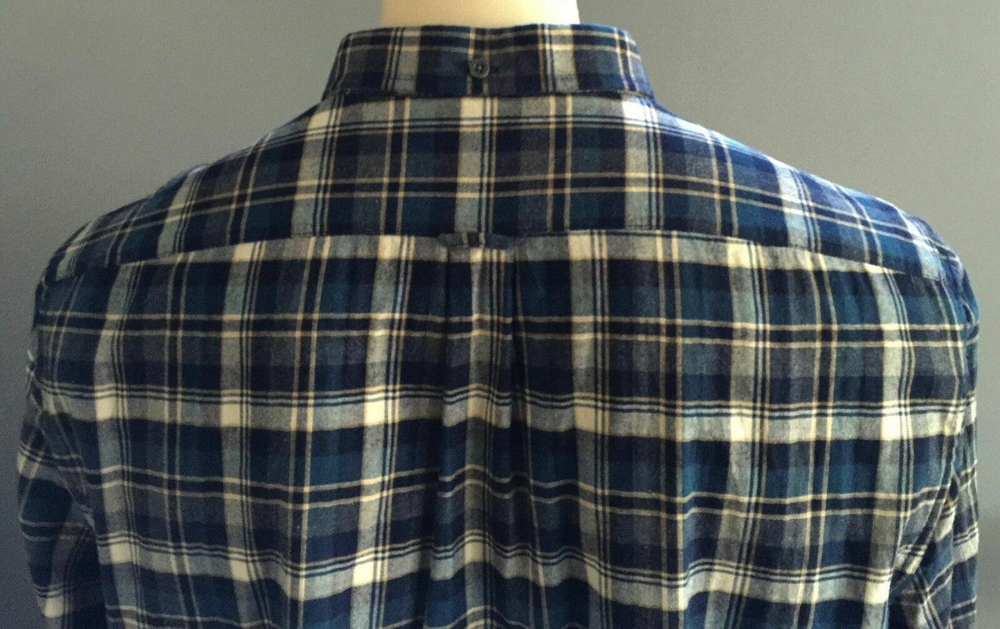 Mens INDUSTRIE Shirt Long Sleeve Blue Green & Beige Plaid Check Size XL NEW