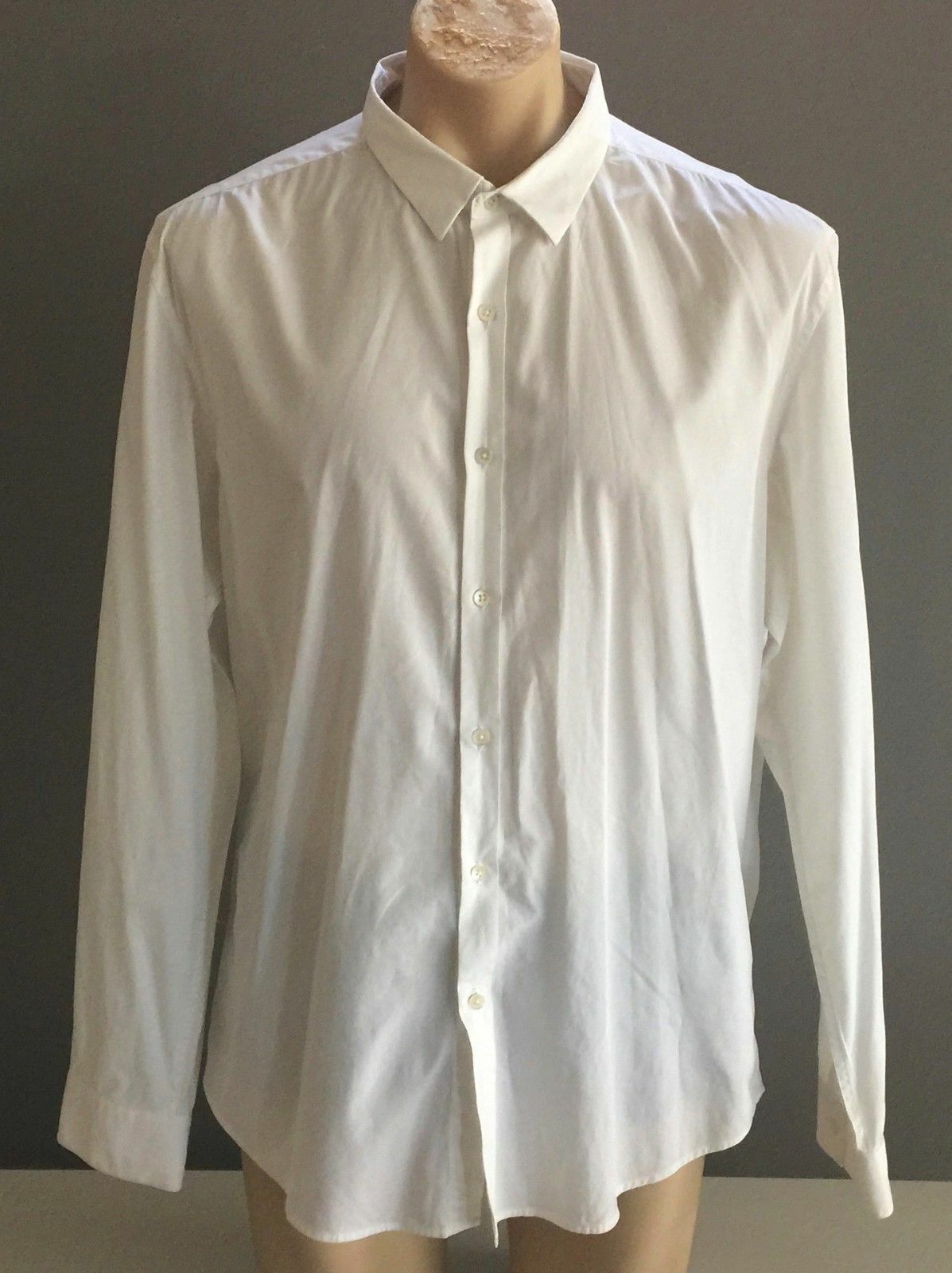 COUNTRY ROAD White Shirt Classic Slim Fit Long Sleeve Mens Size XXL 46