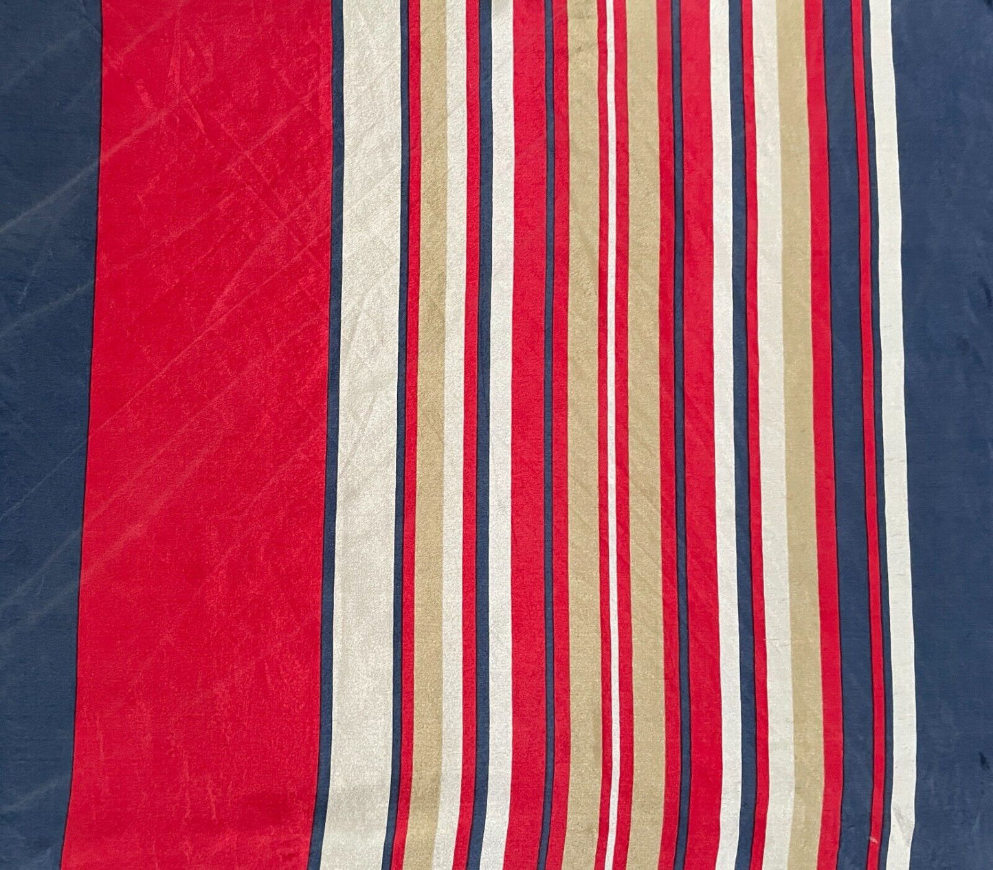 Vtg OROTON Neck Scarf Stripe Neckerchief Head Wrap Red White Blue 62cm Square