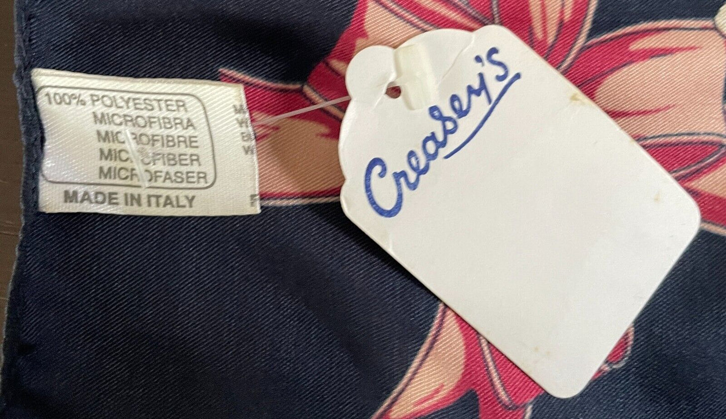 Large Square Neck Scarf CREASEY'S Navy Multicolour Butterfly & Floral Print