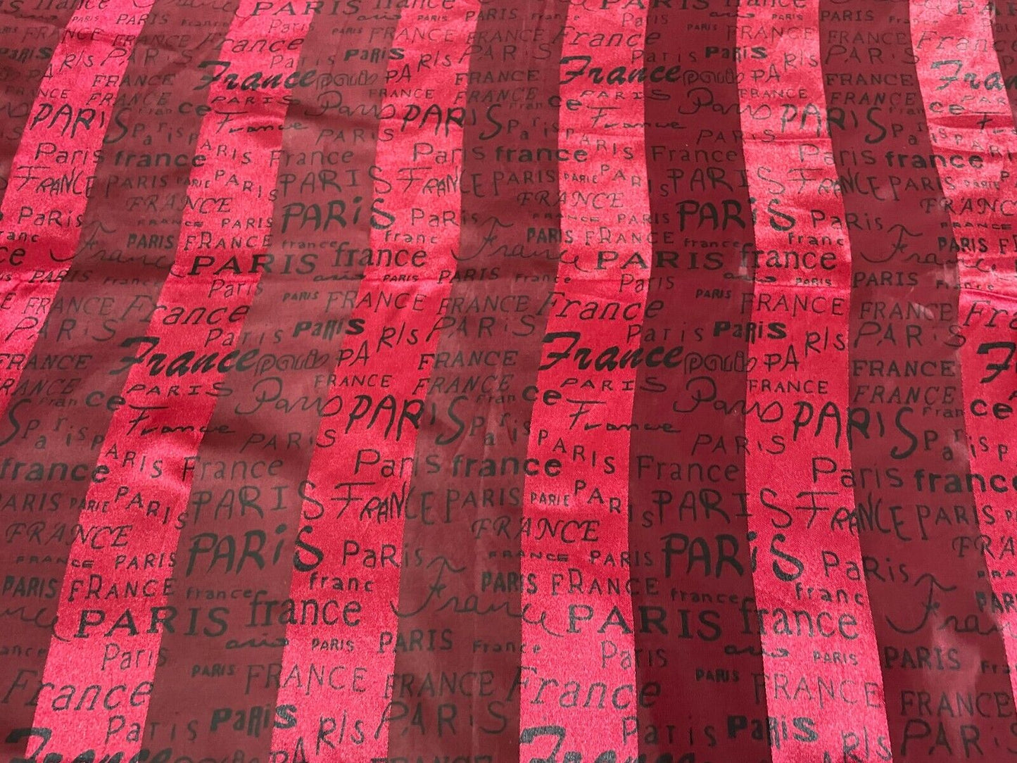 Large Neck Scarf  PARIS FRANCE Souvenir Square Burgundy Black Shawl Wrap 96cm