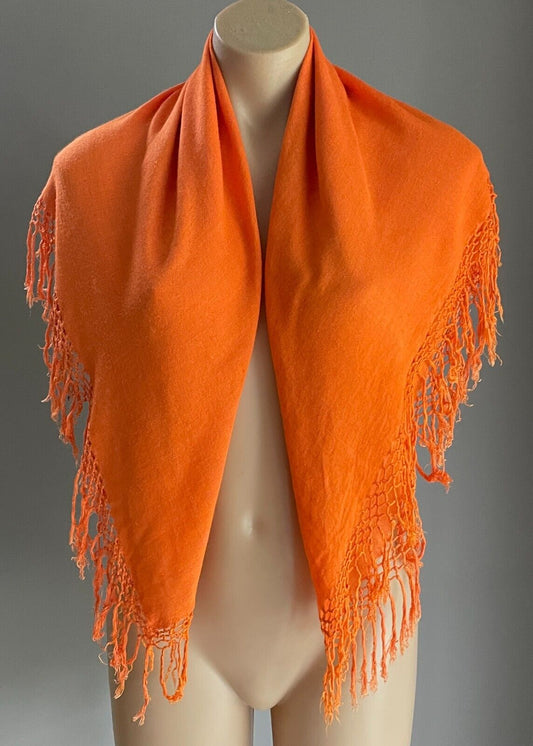 83cm Square Neck SCARF Orange Wrap Shawl Fringed Table Cloth Hip Scarf