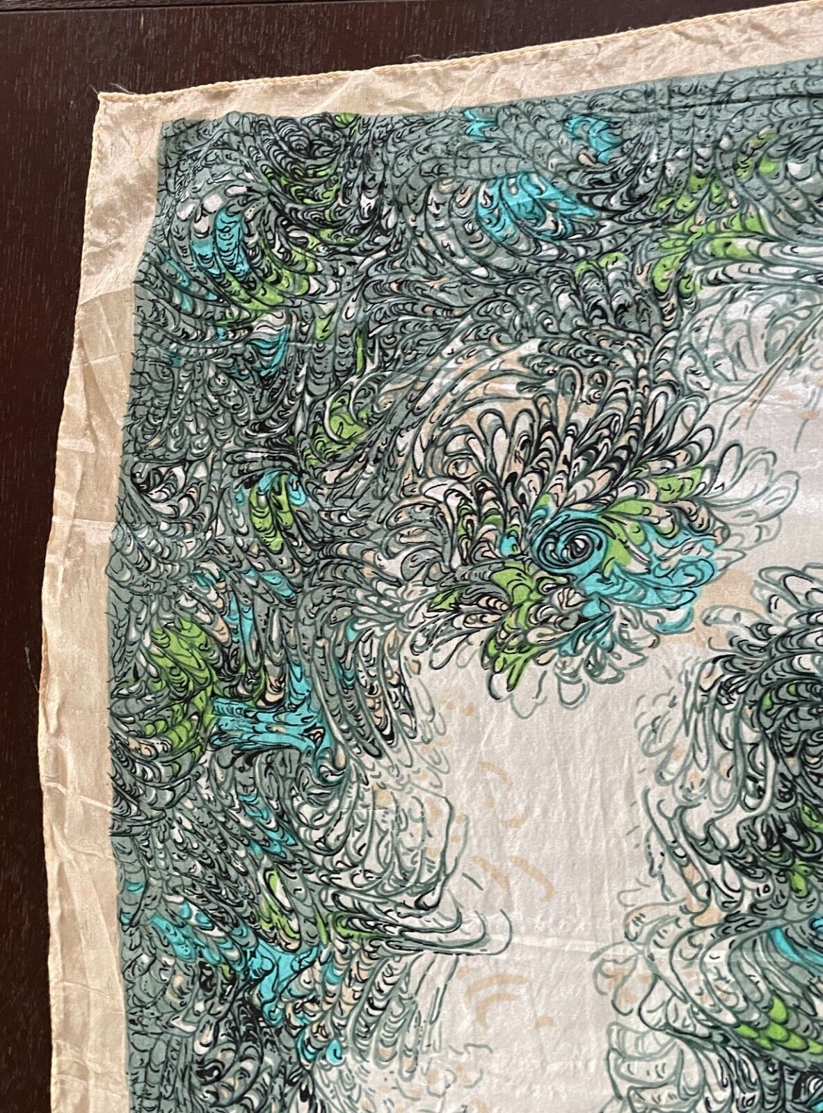 SPORTSGIRL Square Neck Scarf Champagne Green Black Neckerchief Headband 66x63cm