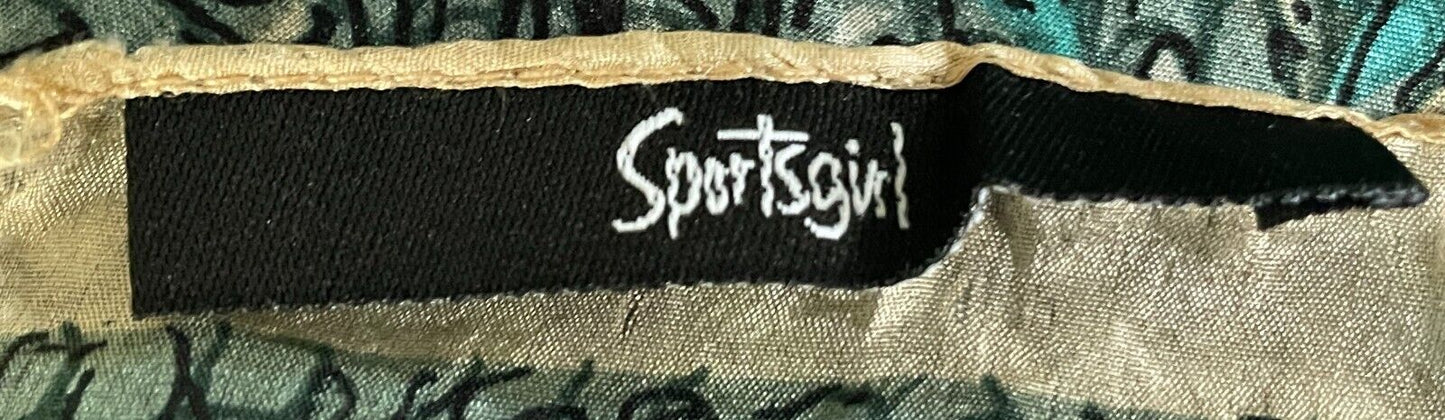 SPORTSGIRL Square Neck Scarf Champagne Green Black Neckerchief Headband 66x63cm