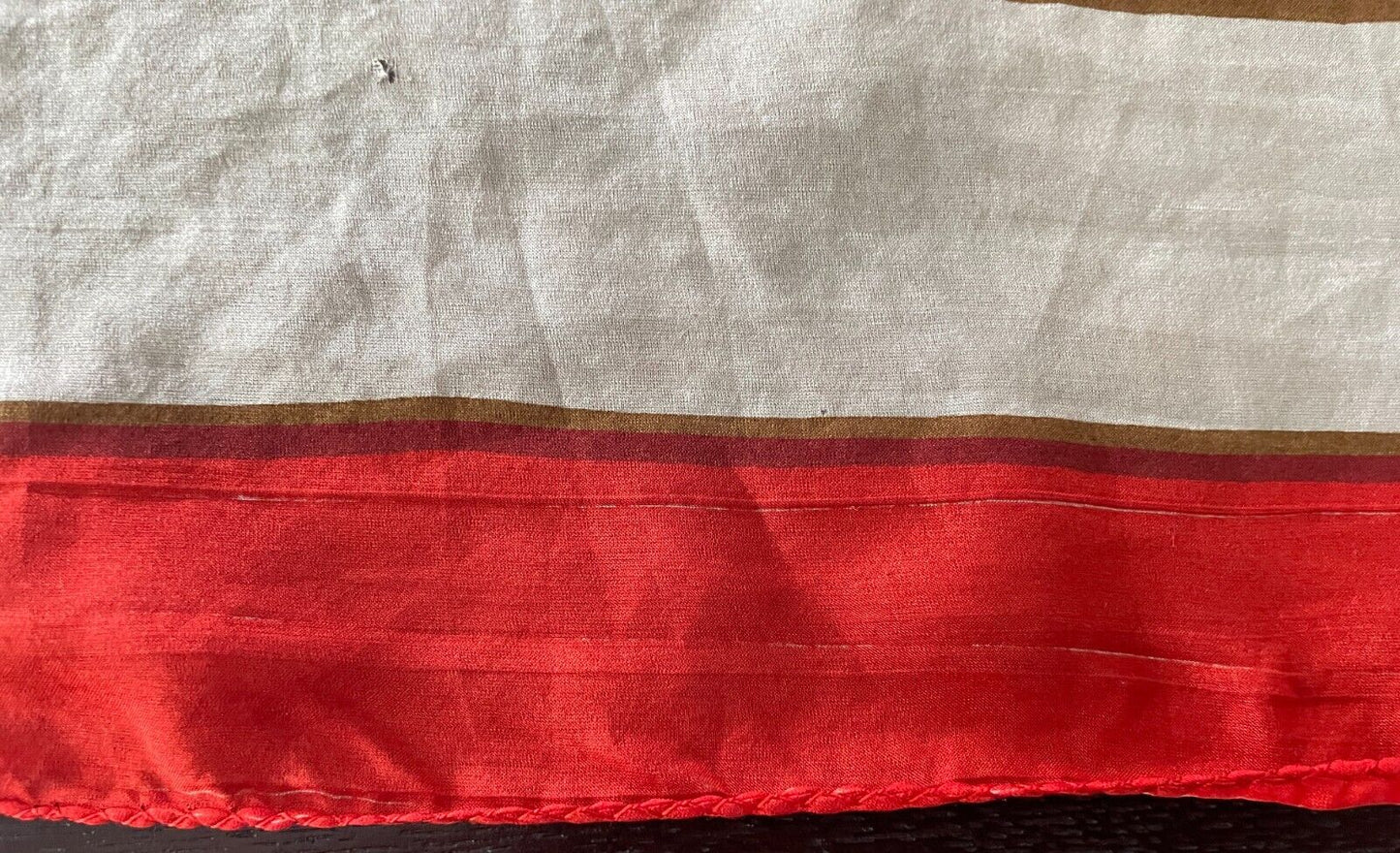 68cm Square Neck Scarf Geo Print Neckerchief Headband Red Brown Yellow Stunning!