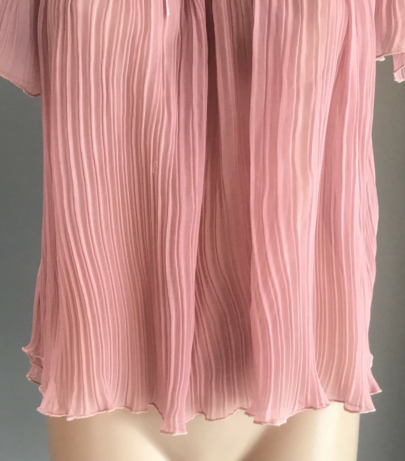 SHIRT WORKS by BARRY JOSEPH Dusty Pink Piano Pleat Ruffle Blouse Top 16 Vintage