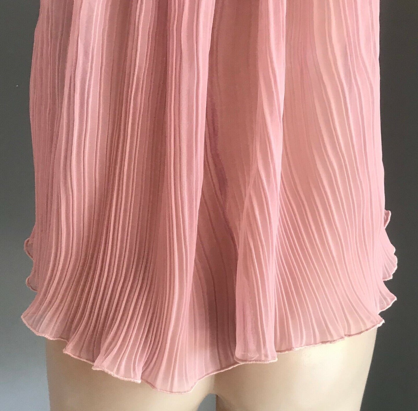 SHIRT WORKS by BARRY JOSEPH Dusty Pink Piano Pleat Ruffle Blouse Top 16 Vintage