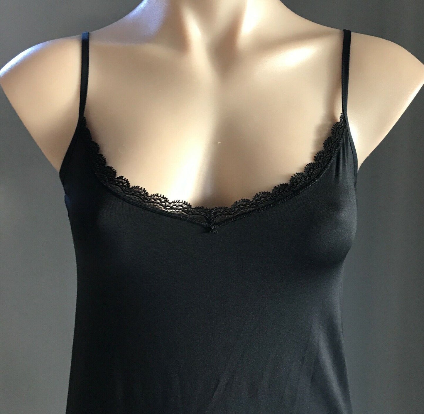 LOVE&LUSTRE Petticoat Black Microfibre Full Slip Dress Lace Size 10 NEW Vintage
