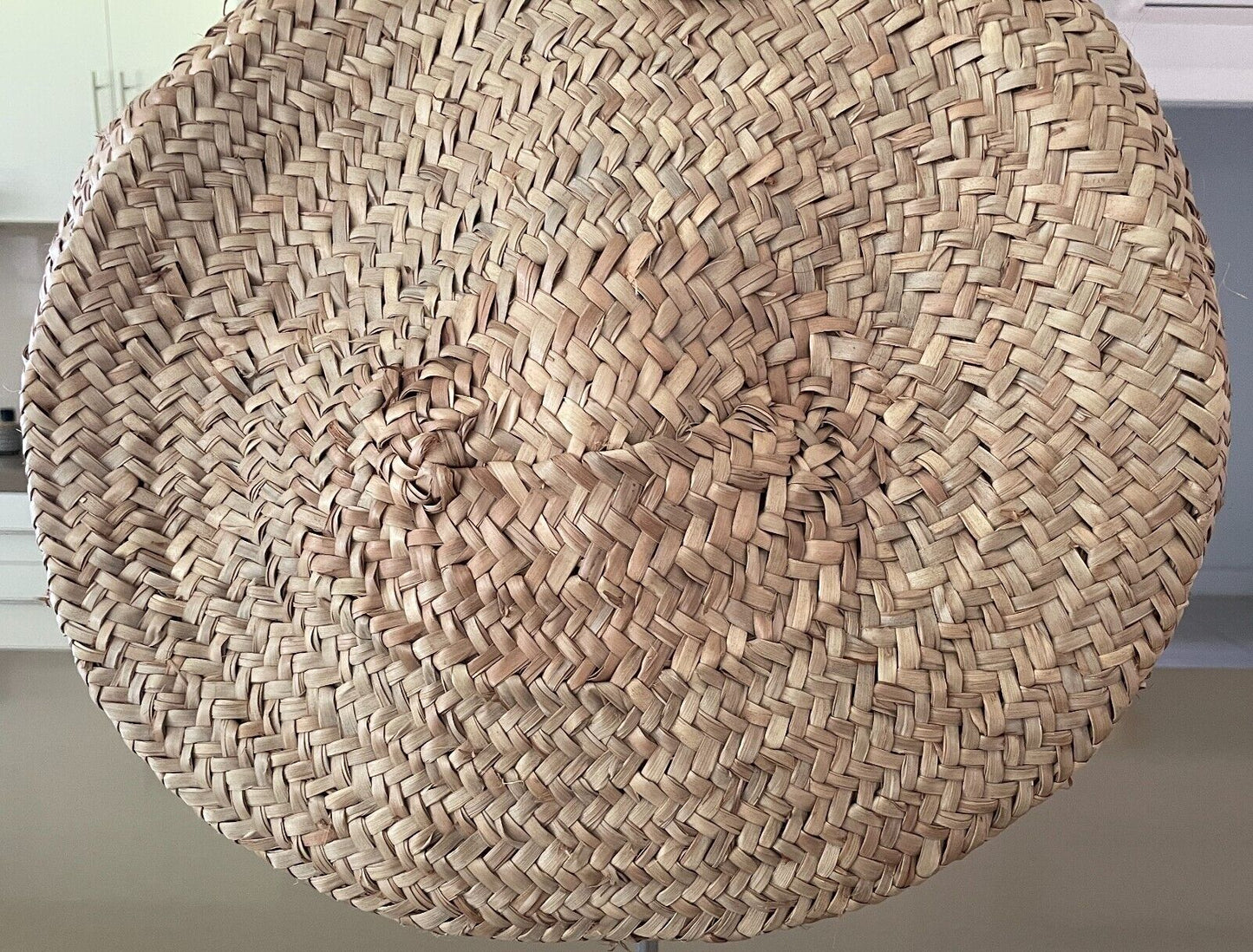 OLLI ELLA Round Shoulder Bag Natural Woven Rattan Tote Shopper Double Handles