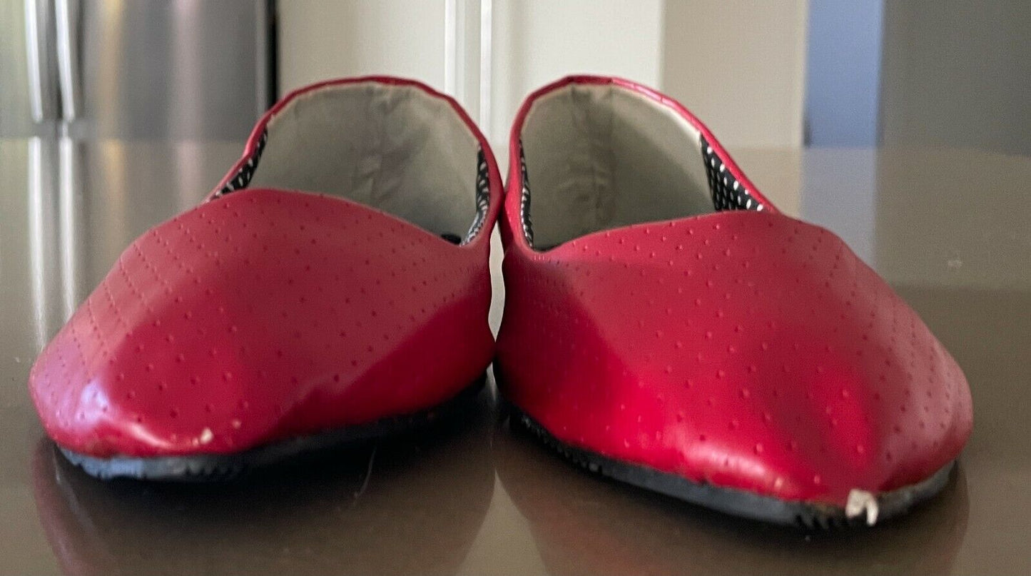 RUBI Ballet Flats Shoes Red Pleather Perforated Pointy Toe Low CutSize 39 NEW