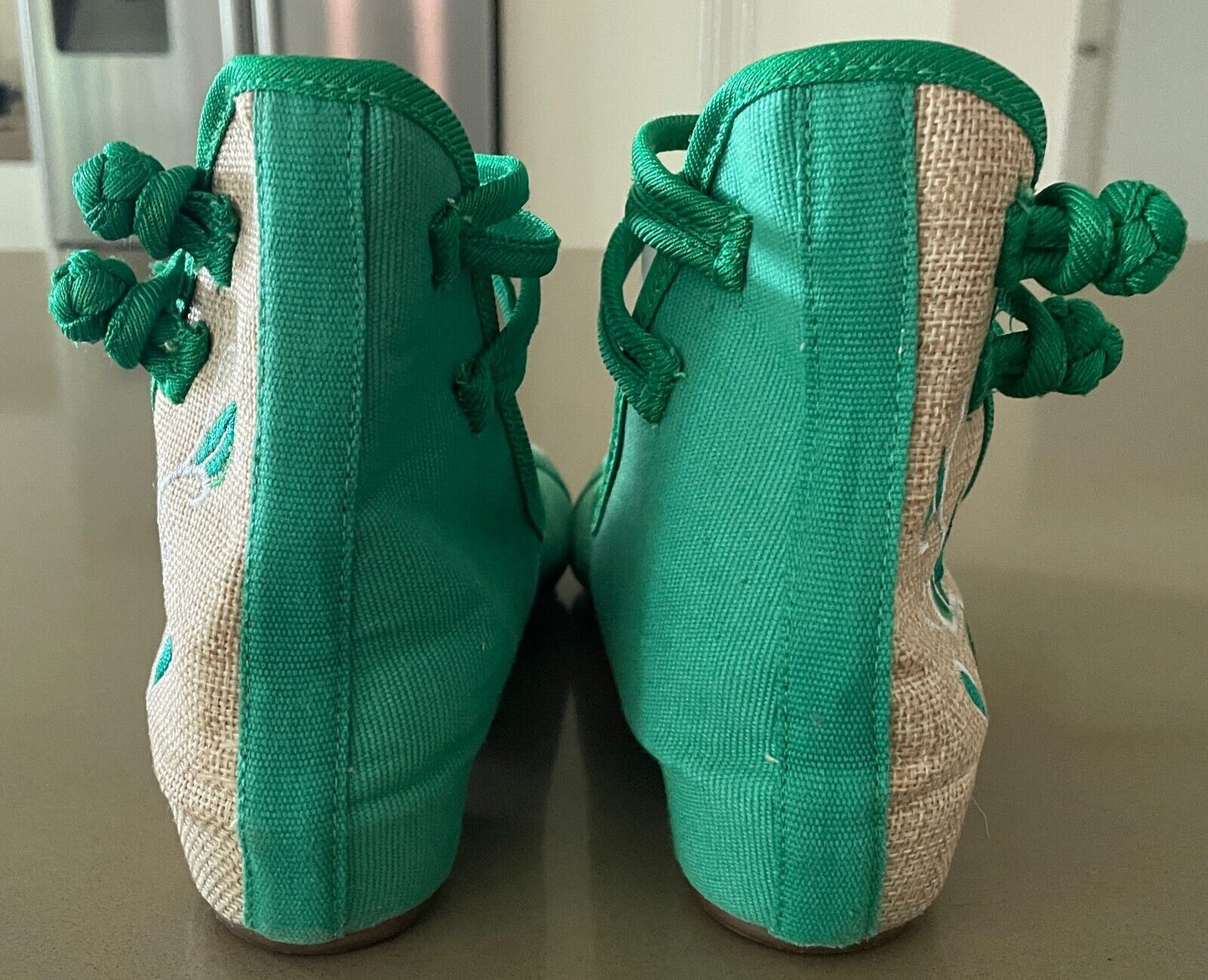 Chinese Old Beijing Cloth Shoes Women Casual Dance Wedges Floral Embroidery Sz 9