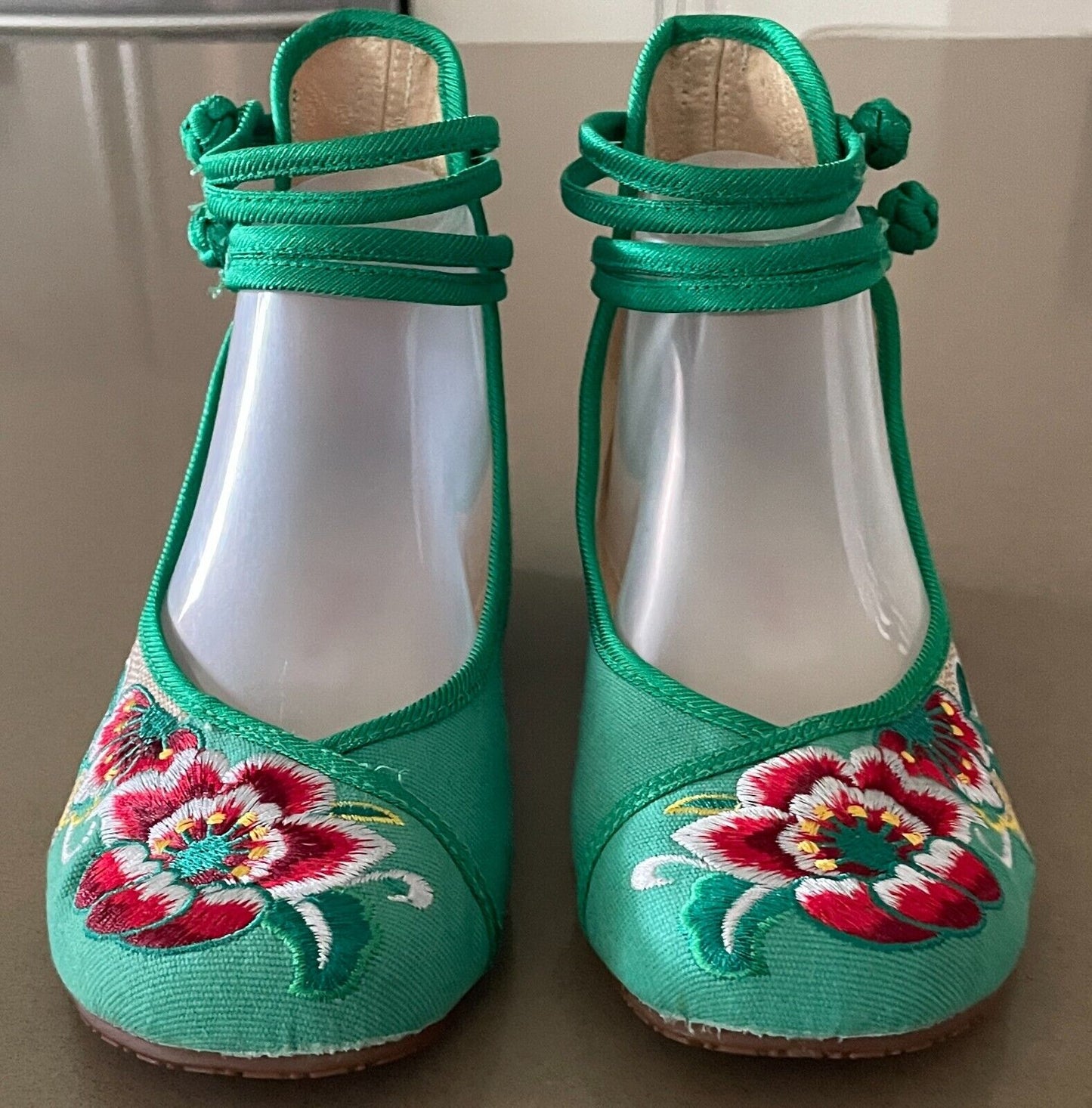 Chinese Old Beijing Cloth Shoes Women Casual Dance Wedges Floral Embroidery Sz 9