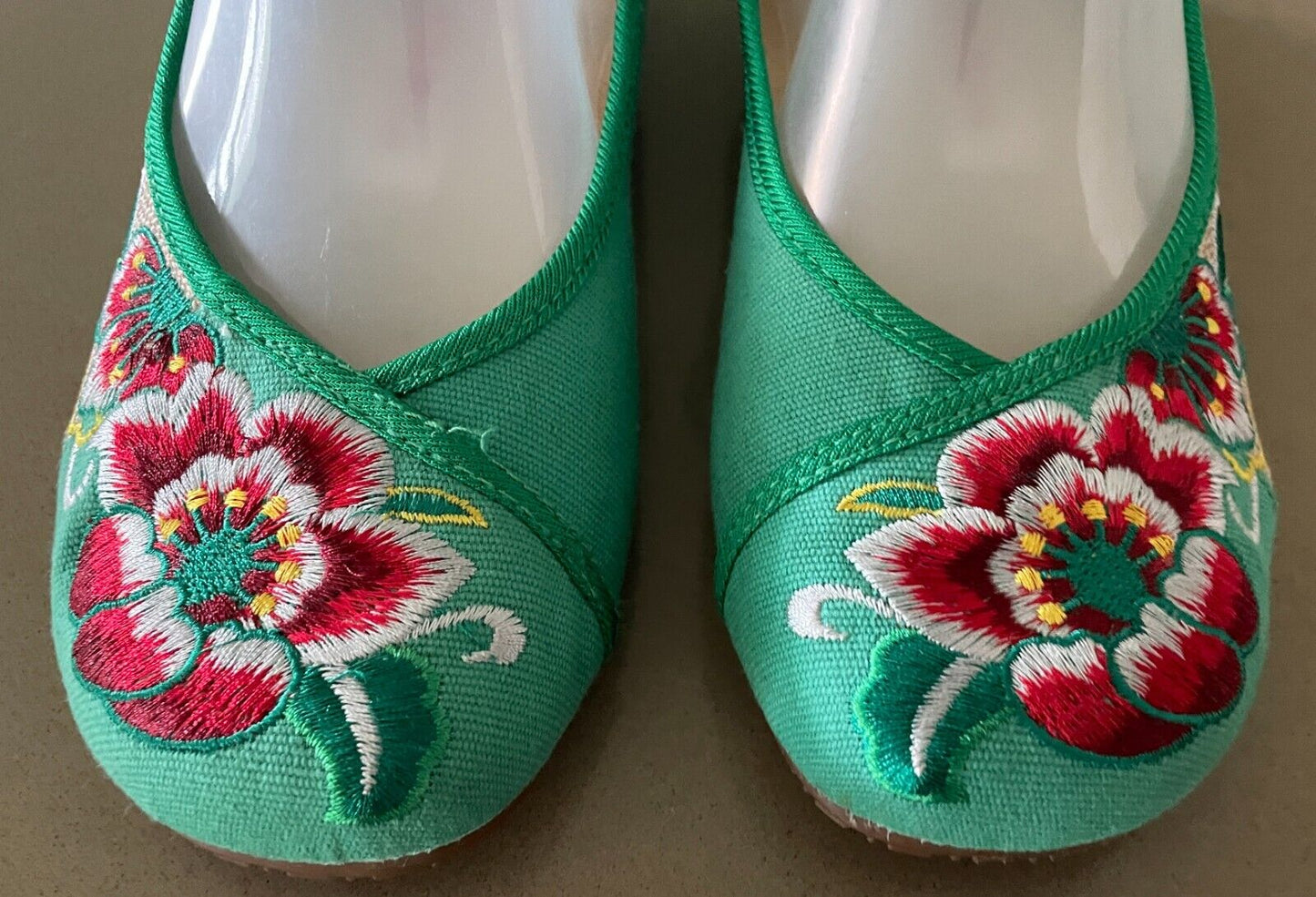 Chinese Old Beijing Cloth Shoes Women Casual Dance Wedges Floral Embroidery Sz 9