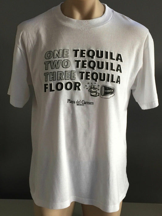Mens T-Shirt MR BUHO Mexico Souvenir White Tequila Theme Short Sleeve Tee Size M