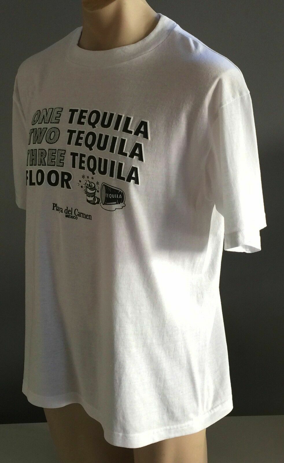 Mens T-Shirt MR BUHO Mexico Souvenir White Tequila Theme Short Sleeve Tee Size M