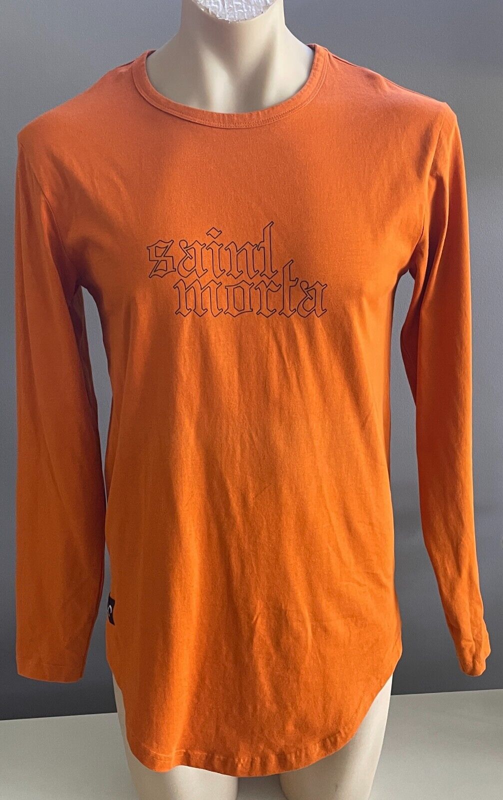 SAINT MORTA T-Shirt Pumpkin El Duplo 2.US Long Sleeve Top Size M Scooped Hem Tee