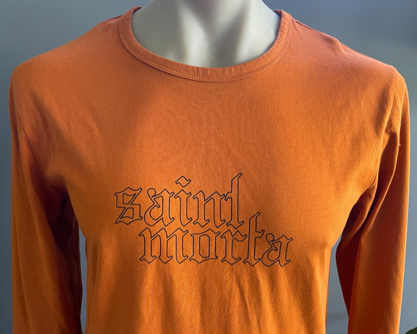 SAINT MORTA T-Shirt Pumpkin El Duplo 2.US Long Sleeve Top Size M Scooped Hem Tee