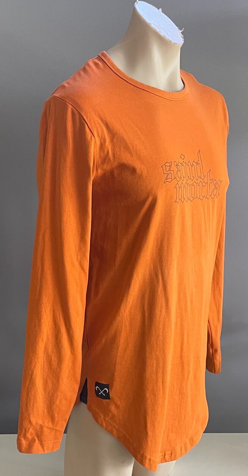 SAINT MORTA T-Shirt Pumpkin El Duplo 2.US Long Sleeve Top Size M Scooped Hem Tee