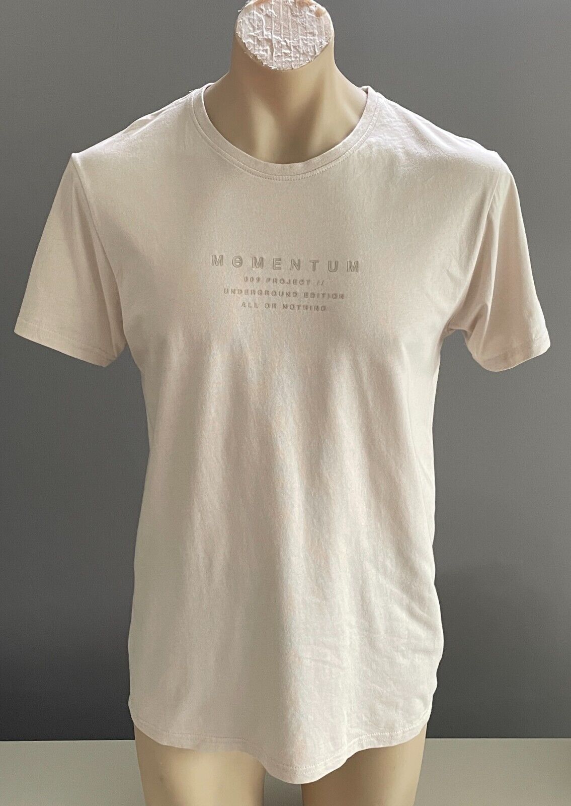 CONNOR "Momentum" T-Shirt Stone Colour Front Print  Short Sleeve Top Mens Size M