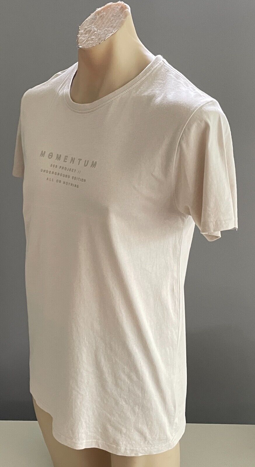 CONNOR "Momentum" T-Shirt Stone Colour Front Print  Short Sleeve Top Mens Size M