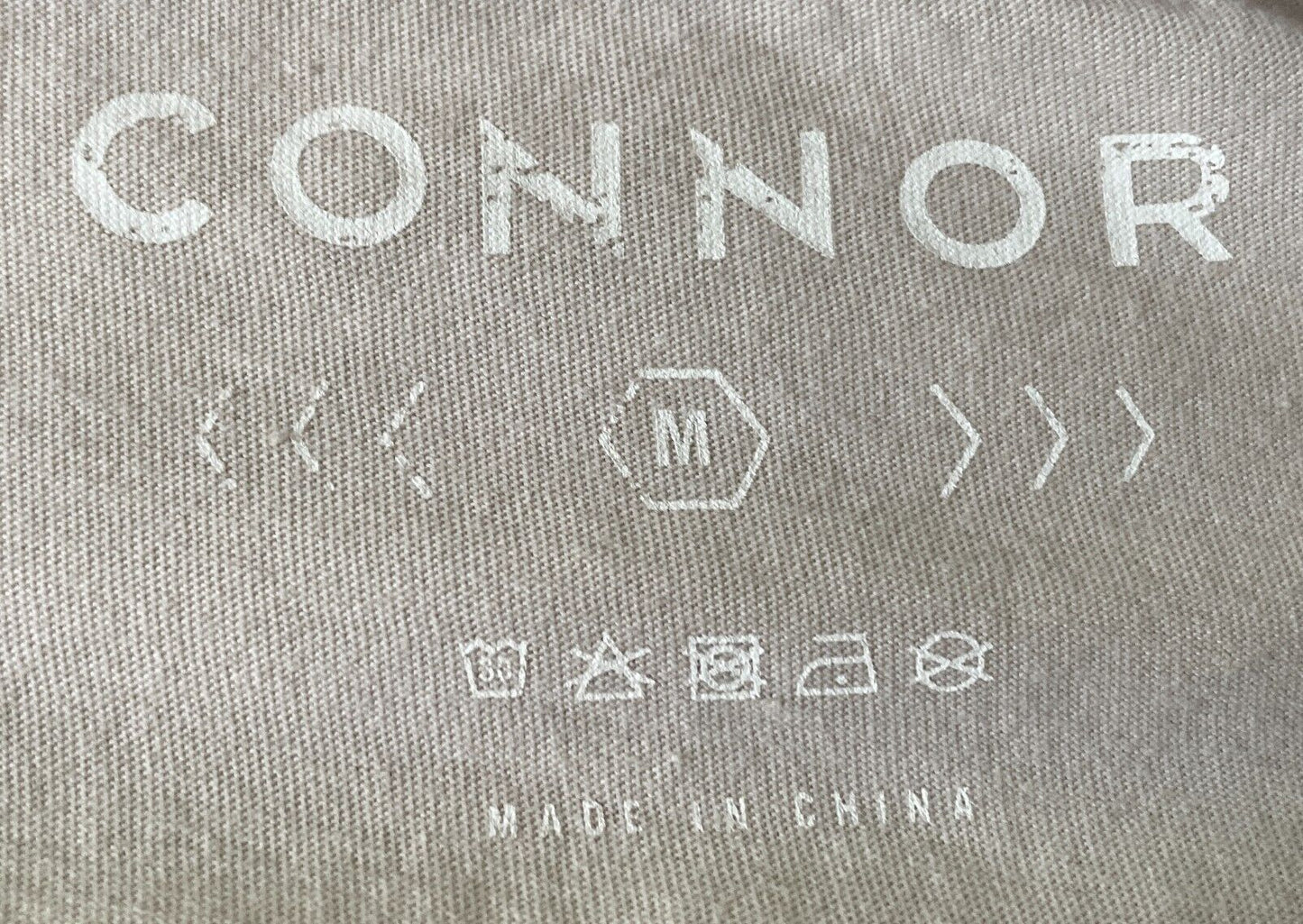 CONNOR "Momentum" T-Shirt Stone Colour Front Print  Short Sleeve Top Mens Size M