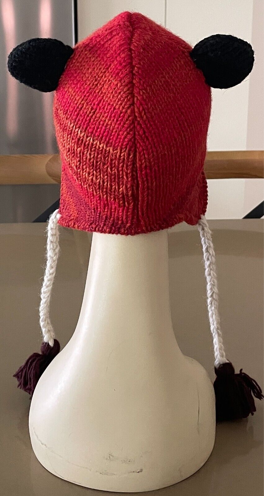 Handmade Nepal Wool Bear Beanie Cap Adult Costume Winter Animal Hat 57cm Warm!