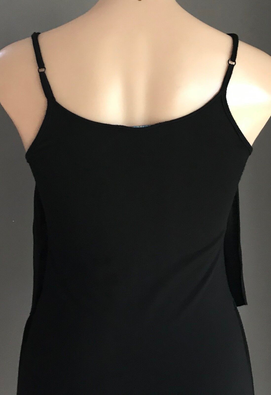 PIERRE CARDIN Dress Black Sleeveless Ruffle Tier Front Knee Length Size 32 AU 10