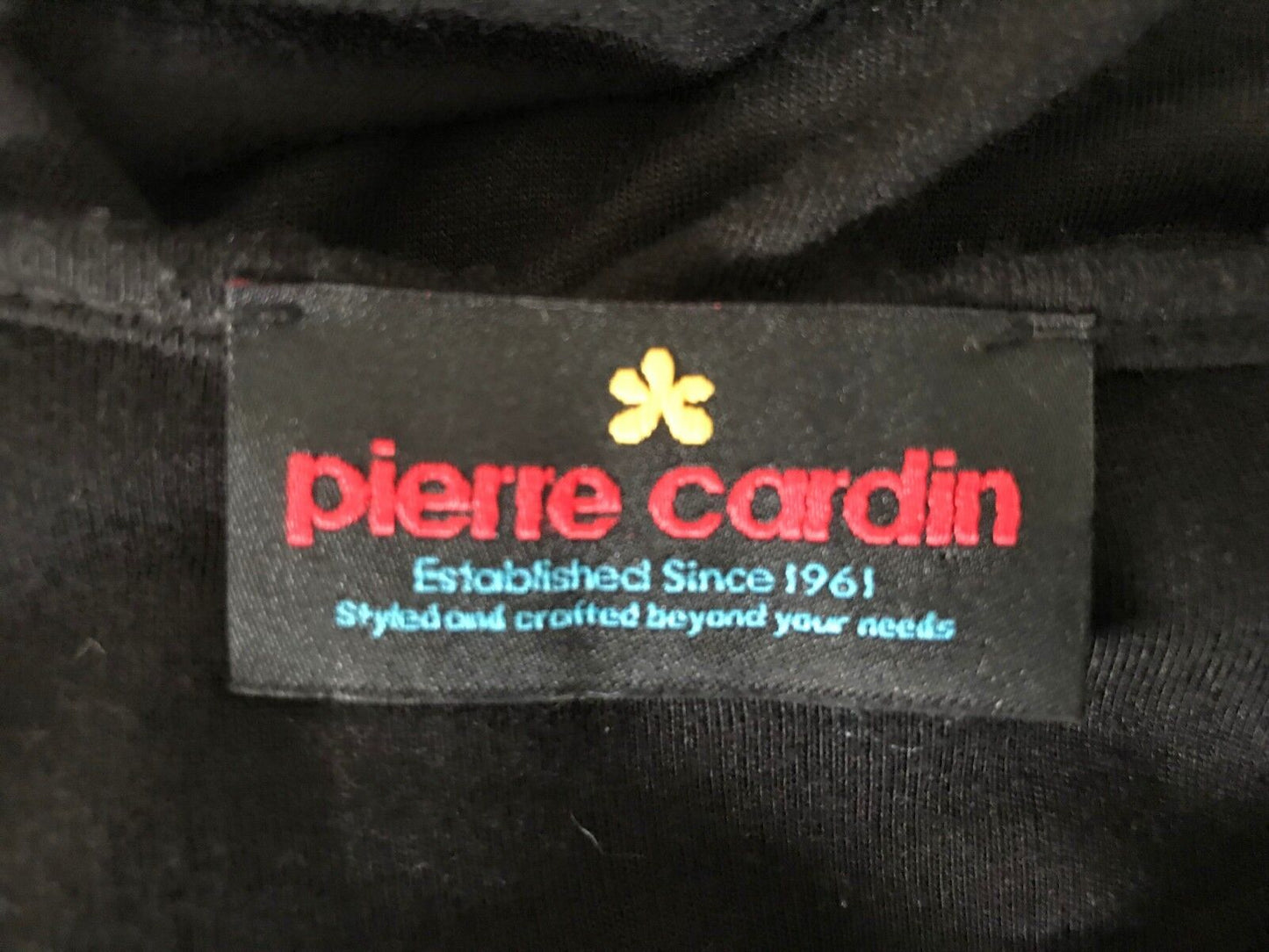 PIERRE CARDIN Dress Black Sleeveless Ruffle Tier Front Knee Length Size 32 AU 10