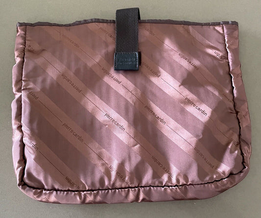 Unisex PIERRE CARDIN Travel Bag Brown Stripe Tablet Lap Top Lingerie Pouch Slip