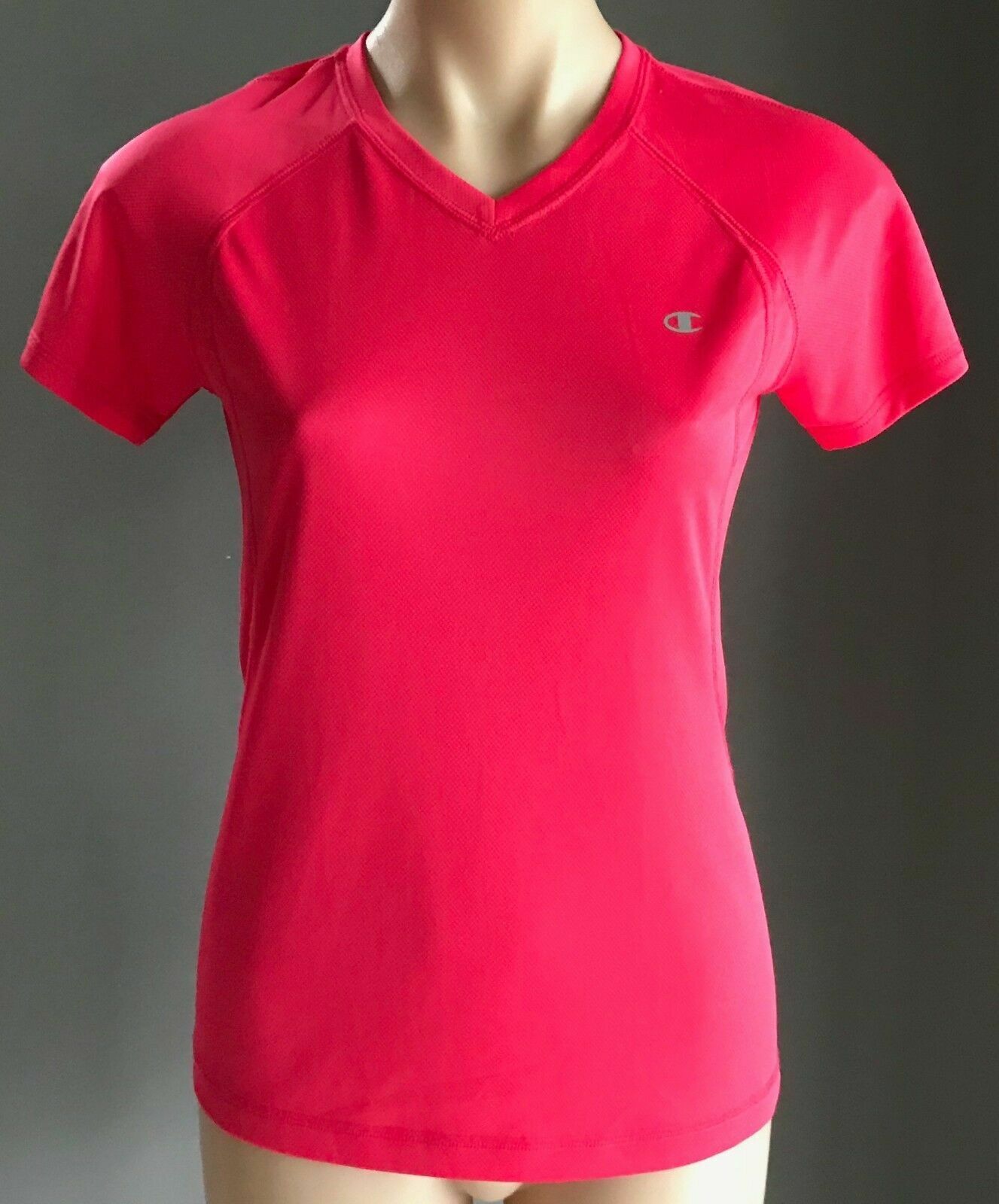 CHAMPION Double Dry T Shirt Coral Running Training Gym Active Sports Size S 8 10