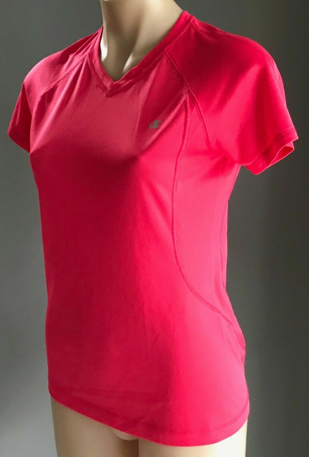 CHAMPION Double Dry T Shirt Coral Running Training Gym Active Sports Size S 8 10