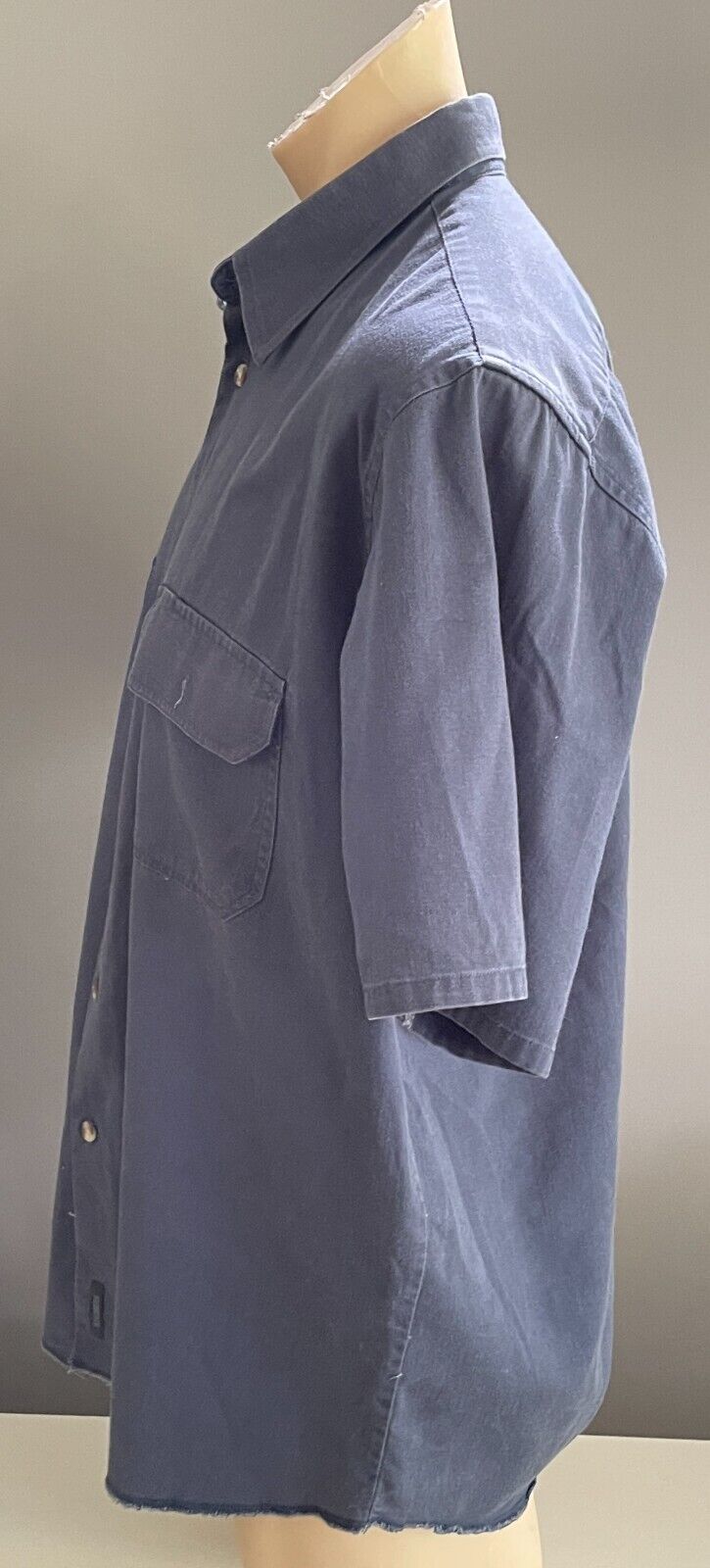 STUBBIES Shirt Cotton Short Sleeve Tradies Pockets Navy Button Up Mens XL