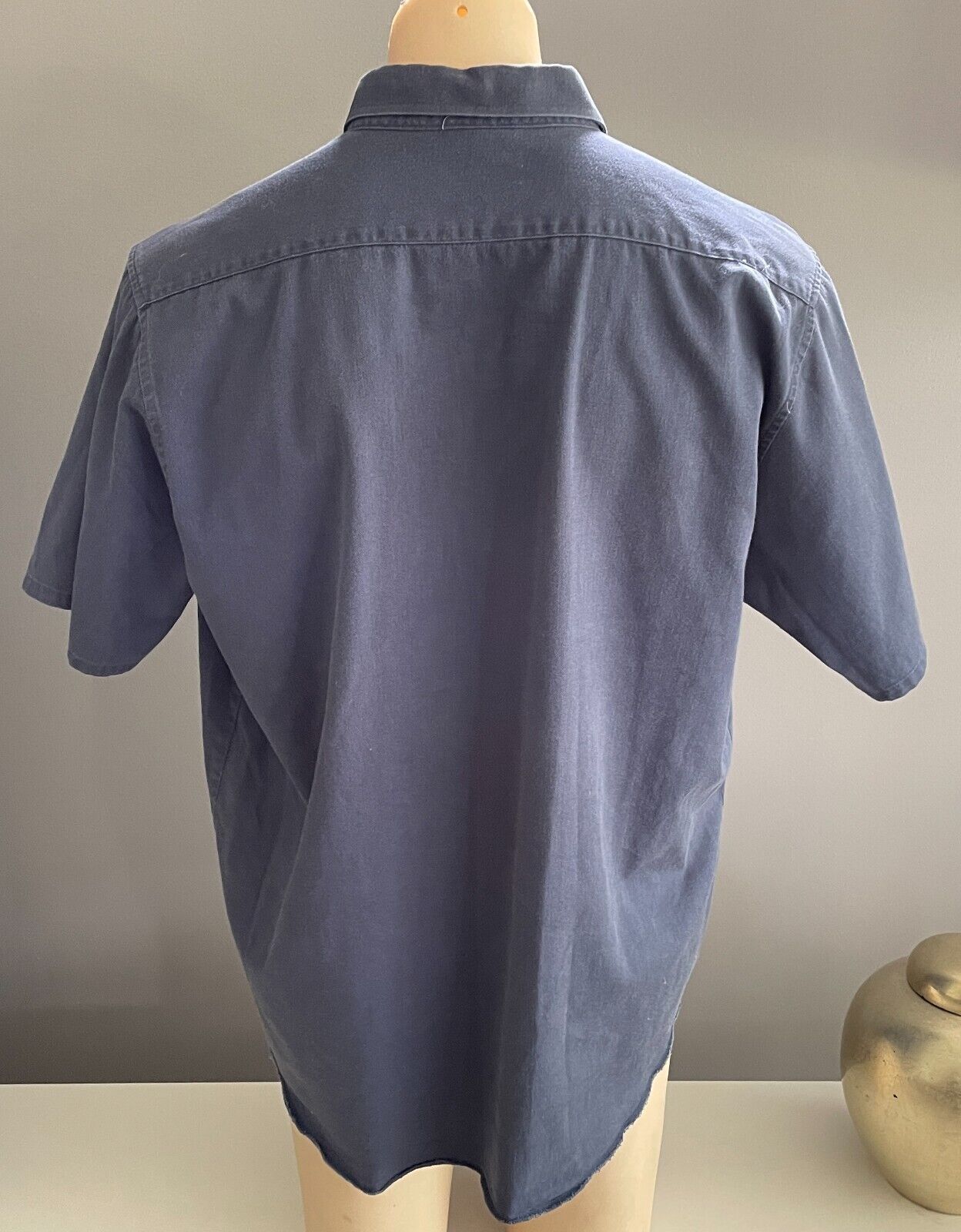 STUBBIES Shirt Cotton Short Sleeve Tradies Pockets Navy Button Up Mens XL