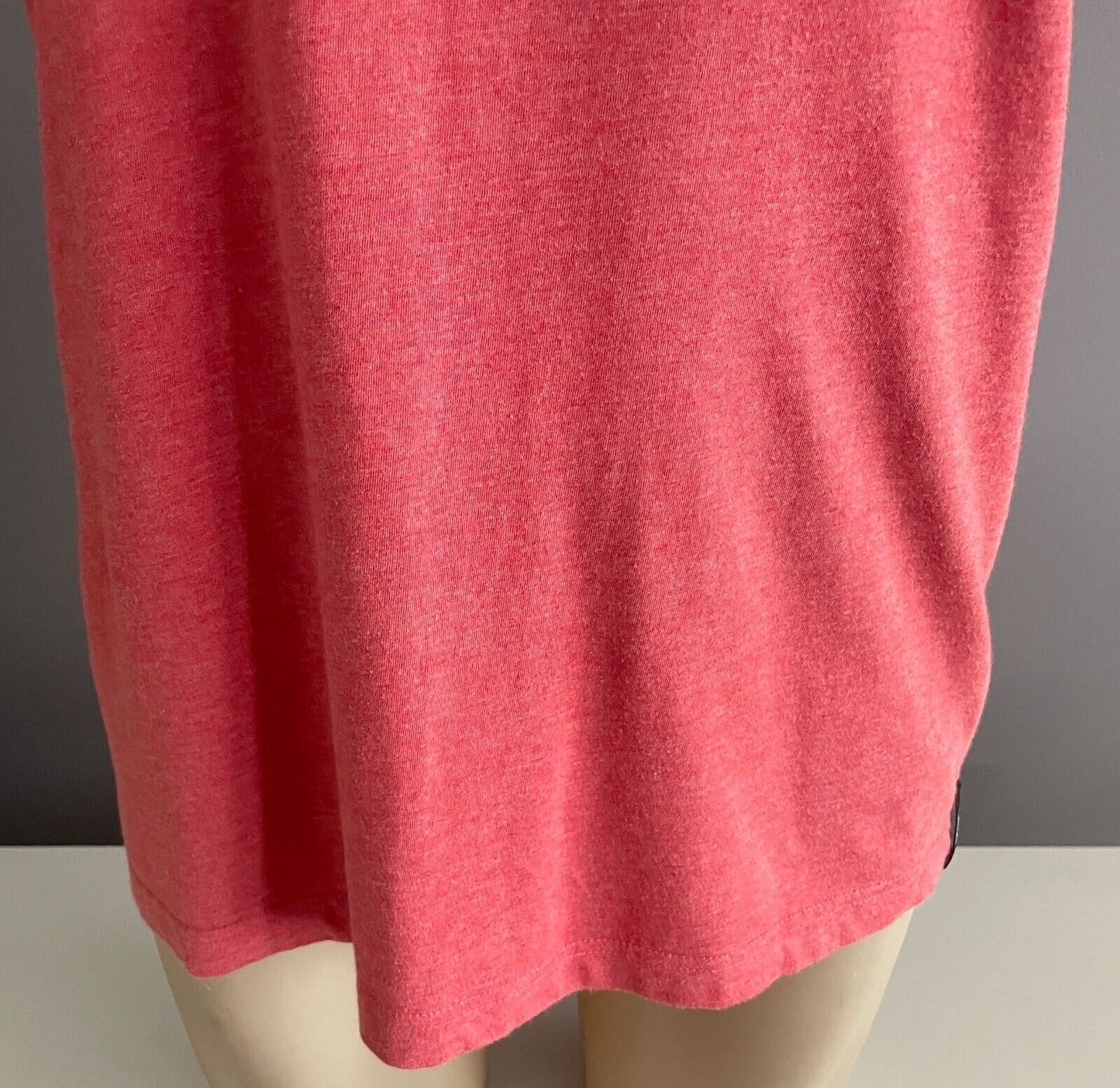SABA T-Shirt Coral Red Marl Short Sleeve Top Mens Size L Cotton V-Neck