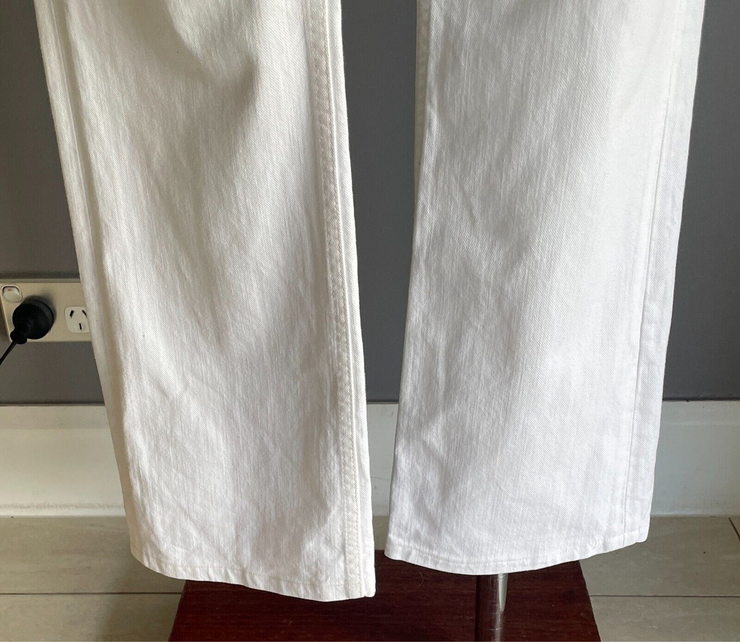 RALPH LAUREN White Denim "Madison 888" Full Length Jeans Size 31 Straight Leg