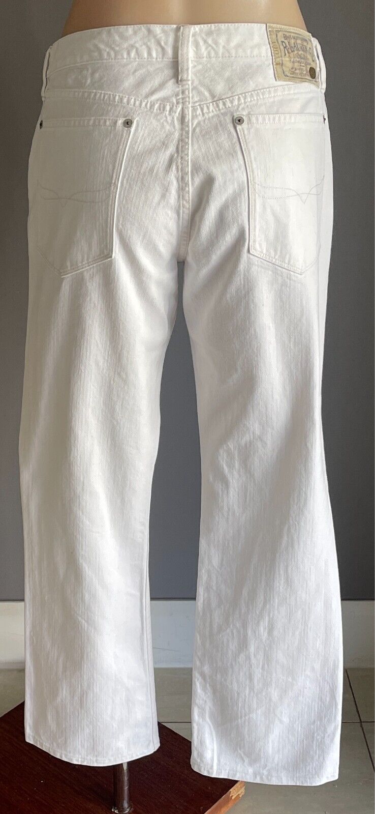 RALPH LAUREN White Denim "Madison 888" Full Length Jeans Size 31 Straight Leg