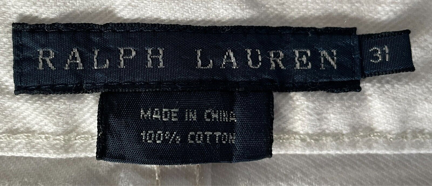 RALPH LAUREN White Denim "Madison 888" Full Length Jeans Size 31 Straight Leg