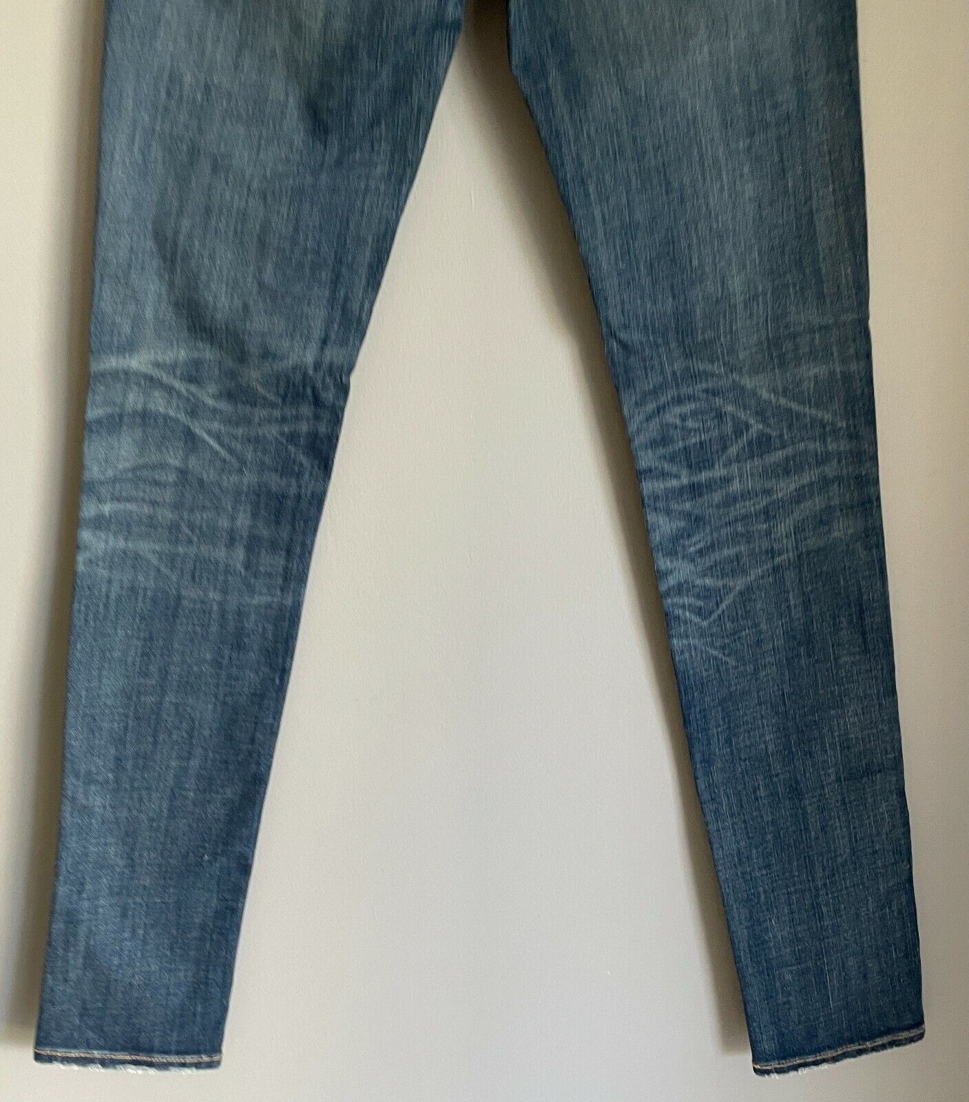 POLO Ralph Lauren Skinny Jeans Tompkins Blue Denim Distressed Look Size 27