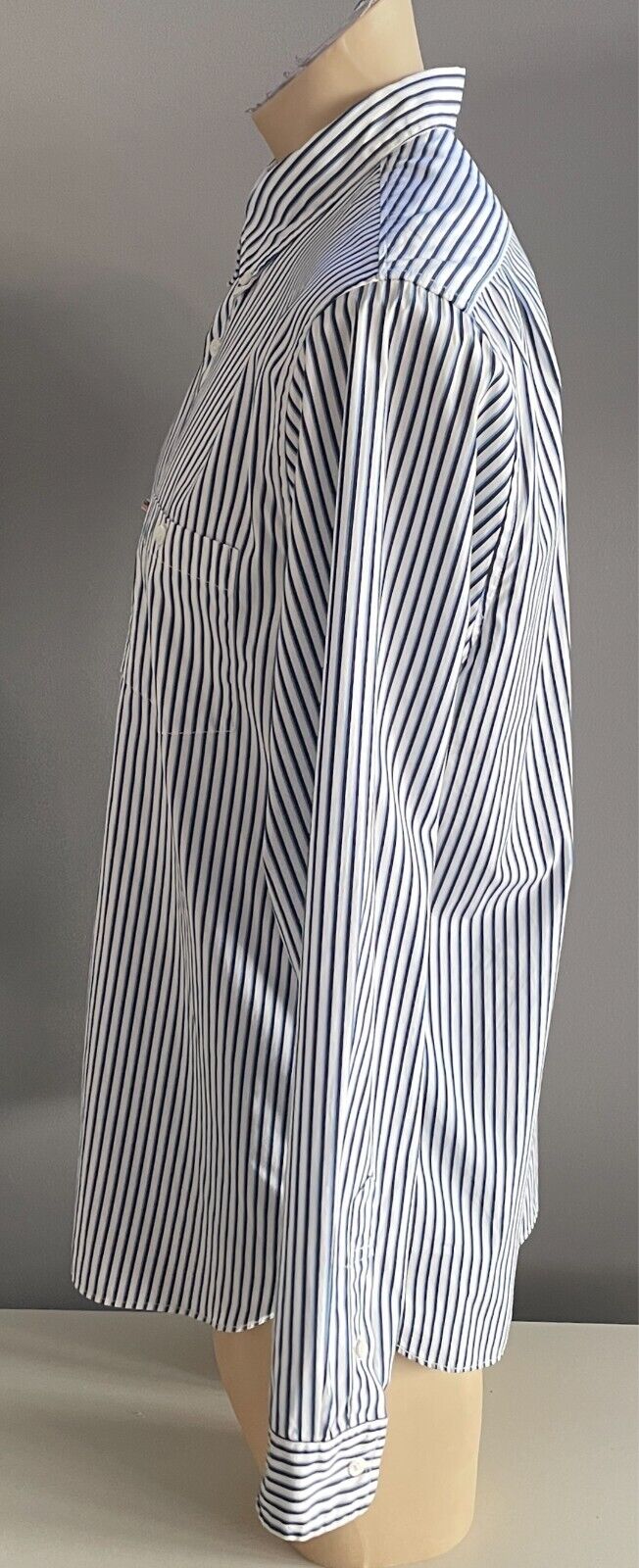 POLO JEANS COMPANY RALPH LAUREN Shirt Sz XL Blue Black White Stripe Long Sleeve