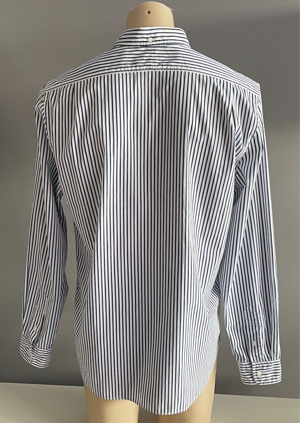 POLO JEANS COMPANY RALPH LAUREN Shirt Sz XL Blue Black White Stripe Long Sleeve