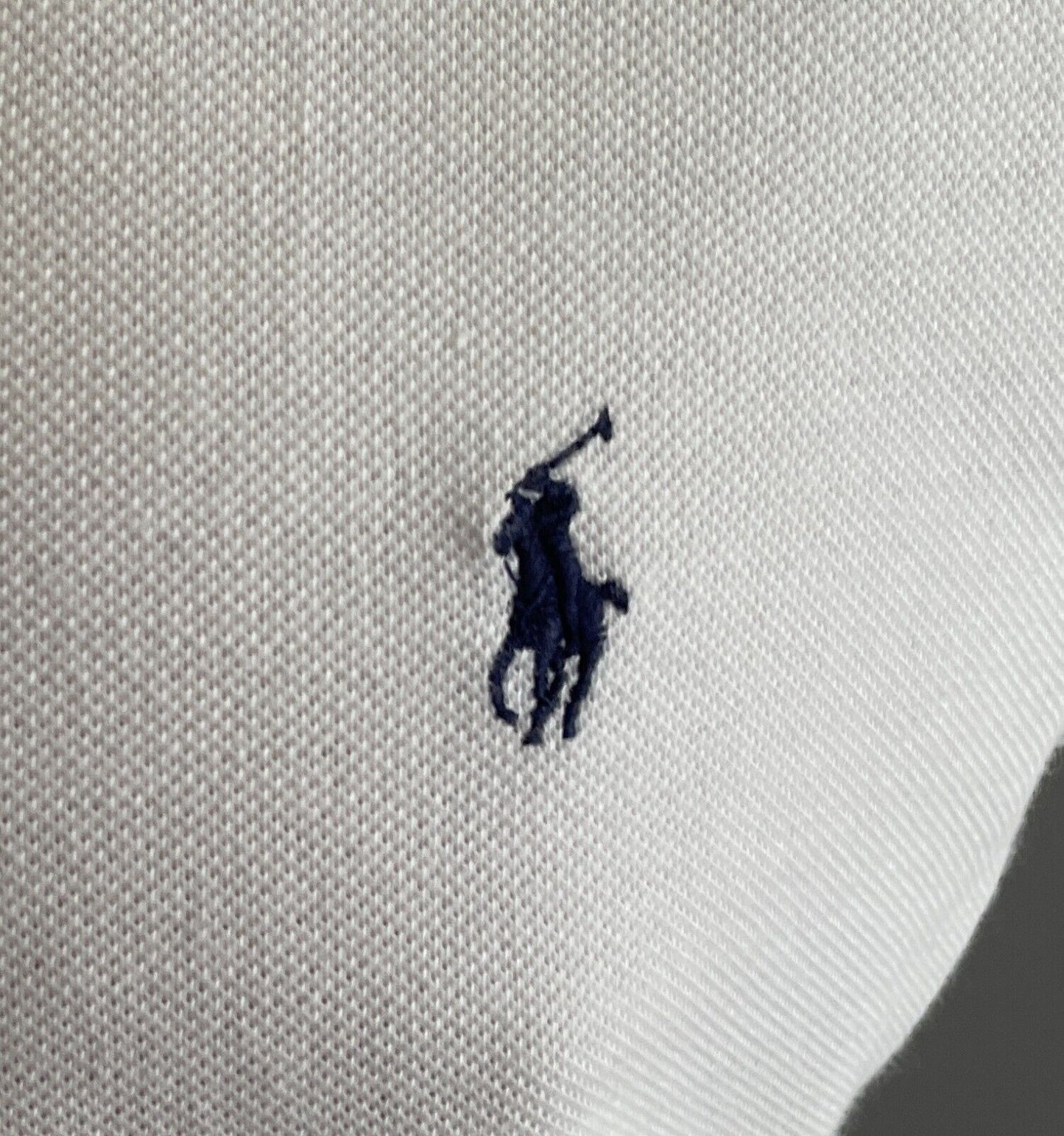Polo Shirt  POLO by RALPH LAUREN White Short Sleeve Mens Size S Cotton Fabric