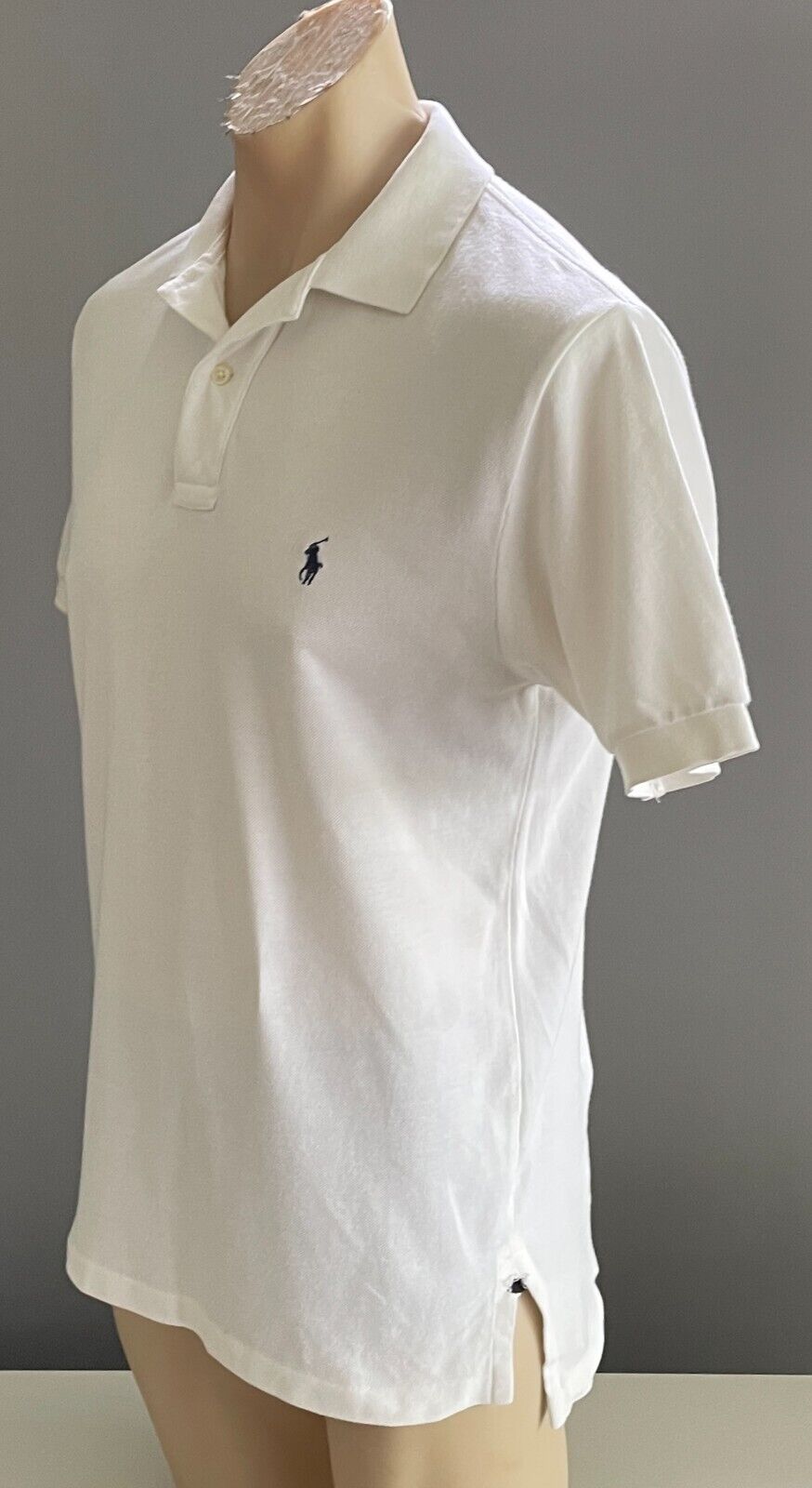 Polo Shirt  POLO by RALPH LAUREN White Short Sleeve Mens Size S Cotton Fabric