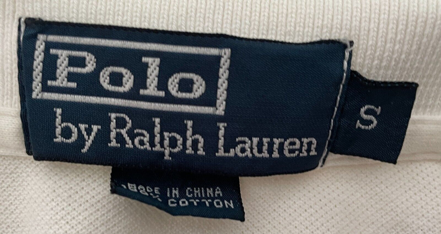 Polo Shirt  POLO by RALPH LAUREN White Short Sleeve Mens Size S Cotton Fabric