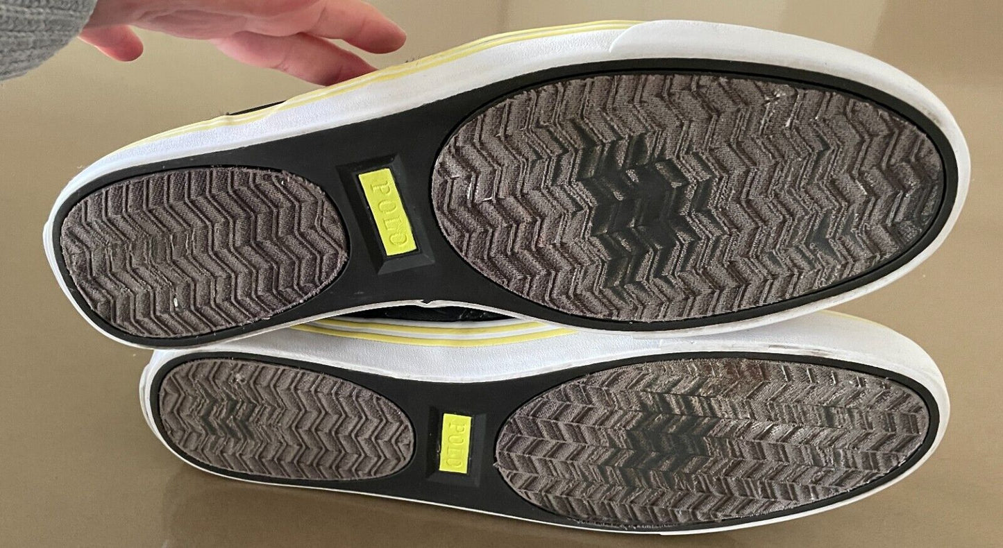 POLO RALPH LAUREN "Hanford" Sneakers Tech Nylon Black Yellow White Mens Shoe 15D