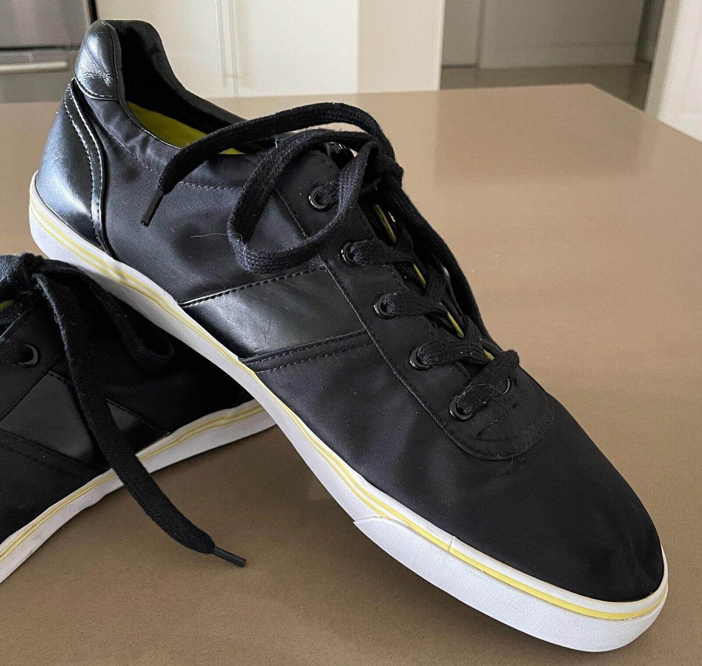 POLO RALPH LAUREN "Hanford" Sneakers Tech Nylon Black Yellow White Mens Shoe 15D
