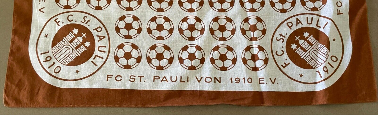 Bandana FC ST PAULI 1910 Brown White Print Square Soccer Football Unisex Scarf