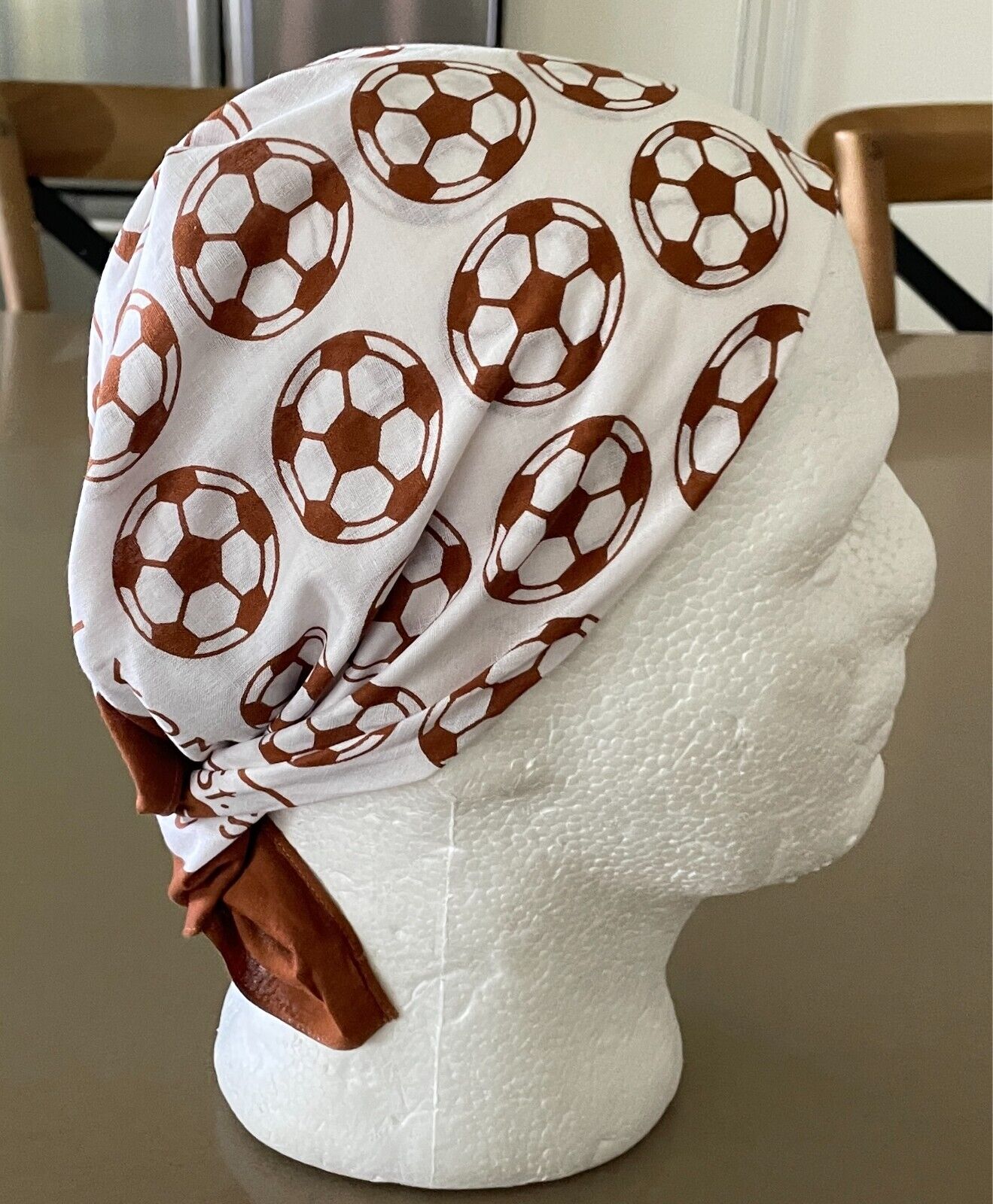 Bandana FC ST PAULI 1910 Brown White Print Square Soccer Football Unisex Scarf